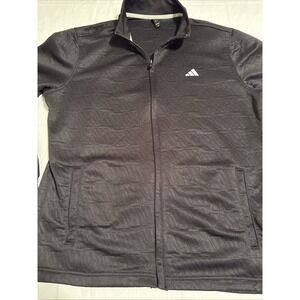 GOLF JACKET Mens MEDIUM Adidas Coat Zip Up, Black,  RETAILS $70 NWT